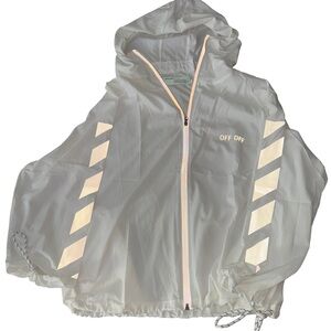 Off-White White Raincoat Modern Streamlined Design